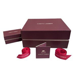 Judith Leiber Empty Gift Boxes Lids Card Ribbons Designer Storage Purple